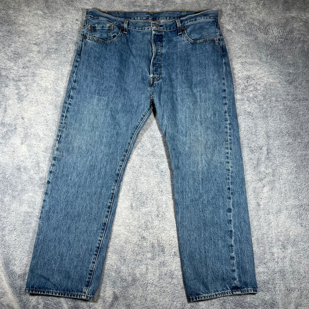 Levis 501 Original Fit Jeans Mens 40x29 Blue Denim Straight Leg Medium Wash